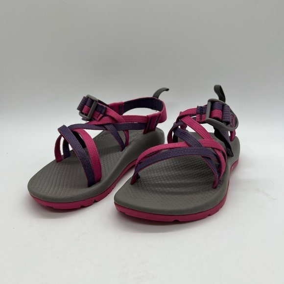 CHACO GIRLS STRAPPY SANDALS SIZE 1 PINK & PURPLE STRAPS - Picture 2 of 13